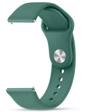 Tobfit 20mm Uhrenarmbänder, Verstellbarer Weiches Silikon Sport Ersatz Uhrenarmbänder 20mm für Herren Damen(Grün)