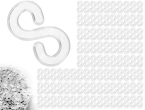 KAPSING 500 clips en S transparentes para telar, clips de cierres, clips de goma de plástico, clips de goma para manualidades, accesorios de joyería para pulseras, ganchos de ganchillo