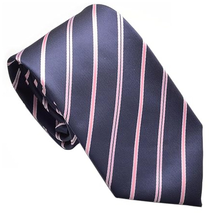 runootPR Cravate classique en microfibre pour homme Motif à pois Bleu marine