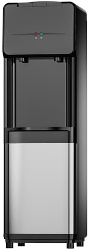 Euhomy Top Loading Water Dispenser, Hot and Cold Water Cooler for 3 or 5 Gallon Bottles,Child Safety Lock,Water Cooler Dispenser for Kitchens, Offices and More - Black