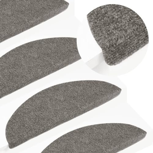 BaraSh Stufenmatten Selbstklebend 15 STK. 56x17x3 cm Grau Stufenmatten Schmal Treppenteppich Selbstklebend