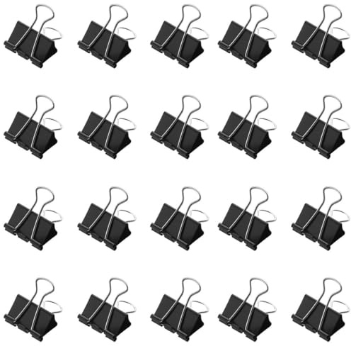 50 mollette pieghevoli, 32 mm, colore nero, clip di carta in metallo, graffette in acciaio, clip multiuso per ufficio e casa