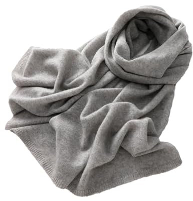 SUNMME Kaschmirschal, Winterschal für Damen und Herren, gestrickt, bequem, warm. (hellgrau, Einheitsgröße, 8 Jahre)