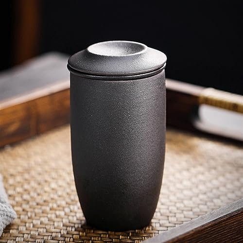 TAIBOSL Kungfu Tea Accessories - Taza de té grande de cerámica retro con tapa e infusor, juego de té de Kung Fu de cerámica gruesa, taza de café para oficina, regalo dedicado a Arabia Saudita (B