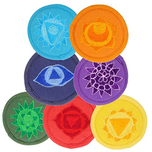 Buddhistisches Klangschalenkissen 7 Stück für Meditation und Klangbäder | Polyester, Dekorativ und Schützend, Verhindert Anstoßen, Feine Stickerei, Nepal Stil, Bunt