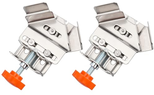 Gasea 2Pcs Abrazaderas de Esquina de Acero Inoxidable, Abrazadera de ángulo Recto de Acero Inoxidable, Abrazadera de ángulo Recto, 90 Grados, para Trabajos de Madera, Ingeniería, Marco de Fotos