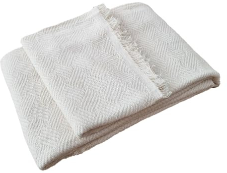 LUA VIKA Telo copridivano - 180x260 cm - Lazo Ecru - Gran foulard per divano - Copriletto matrimoniale cotone - Foulard copridivano - Telo divano