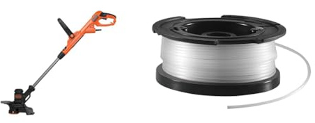 Black+Decker BESTE628-QS - Cortabordes (550 W), Negro, 28 cm & A6481 Bobina con Hilo de 10m de Largo y 1.5 mm de diámetro para los cortabordes de alimentación Reflex Simple de 1 Hilo