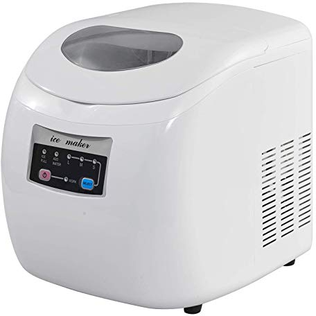 WOLTU Eiswürfelmaschine 12kg/24h, 2,8 Liter Ice Maker Machine, 3 Eiswürfel Größen Eiswürfelbereiter, ABS Eismaschine, Leise Ice Cube Maker für Party, Büro, Haus, Weiß