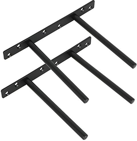 SAYAYO Tablarträger Unsichtbar Regalträger Schwarz Versteckte Regalhalterung Schwebende mit Schrauben für Wand Montage Dekoration Kabinett Möbel in Küche Oder im Wohnzimmer 2 Stück