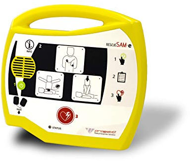 Defibrillatore DAE Rescue SAMe completo di elettrodi adulti e batteria