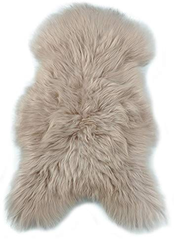 generisch LAMMFELL Sand KURZWOLLIG ca. 110 x 60 cm ECHTES ÖKO Island SCHAFFELL BEIGE GRAU GEFÄRBT