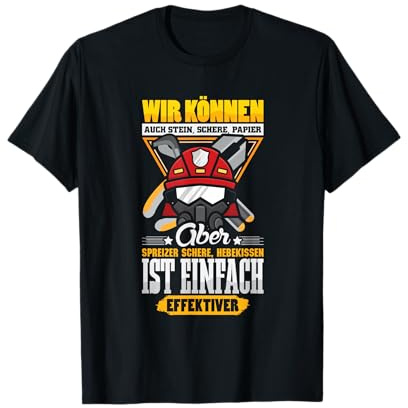 Feuerwehrmann Wir können auch Stein Schere Papier Feuerwehr T-Shirt
