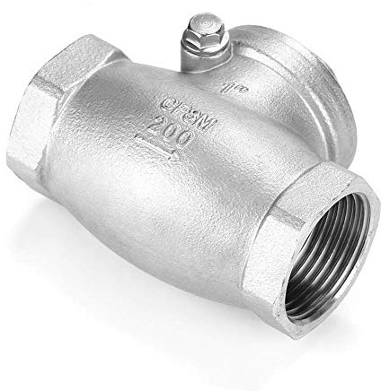 FTVOGUE Rückschlagventil 1 Zoll, 304 Edelstahl, 200PSI | DN25 Innengewinde, 200 PSI Druckbelastbarkeit, Länge 8 cm, Höhe 6,5 cm, Gewicht 323 Gramm