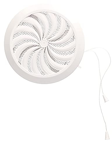KOTARBAU® 100-150 mm Rejilla de ventilación regulable con cierre y protección contra insectos, redonda, color blanco