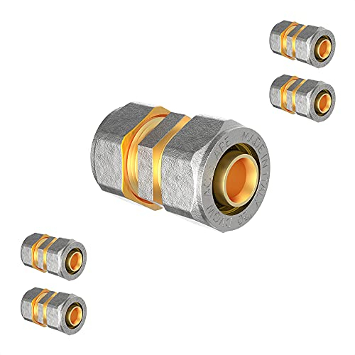 KIRCHHOFF | MSVR Rohr | 5er Set | Klemmringverschraubung 20 mm | Aluverbundrohr | für Heizung | Fußbodenheizung | DVGW zertifiziert | Trinkwasser geeignet | Made in Europe | 5 Stück