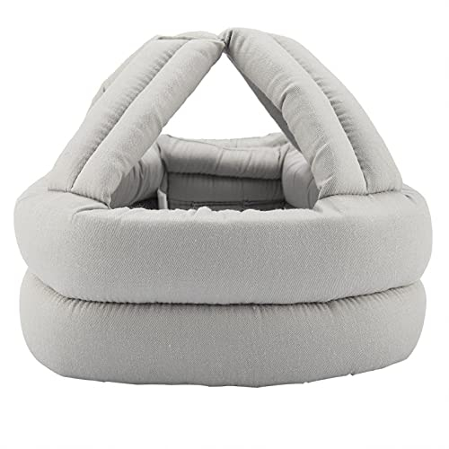 EBTOOLS Schutzhelm für ältere Menschen, Dicker Hut, Verstellbarer Kopfschutz, Anti-Fall-Kappe, Kopfschutz, Atmungsaktiv, Sichere Sturzprävention(Grau)