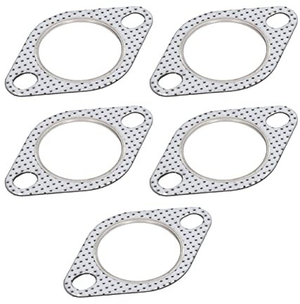 Junta de Brida de Tubo de Escape, Lámina de Aluminio, 5 Piezas, Sellado Fiable, Diseño Extendido, Junta de Escape de Alta Temperatura para Tubos de Descarga de Cabecera de Colector Turbo