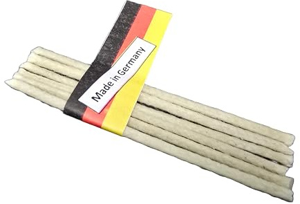 WACHSFRESSER® KERZENFRESSER WOWOCON® 6x Baumwoll Docht ca. Ø3mm Länge ca. 8cm Made in Germany Dauerdocht für Indoor Kerzen Tischfeuer Schmelzlicht zum Wachs Kerzenreste schmelzen