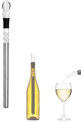 Enfriador de Botellas de Vino Accesorios de Vino Enfriador de Botellas de Vino Blanc 3 en 1 Juego de Refrigeración de Vino seguro y comestible Para usar con cualquier tamaño de botella de vino