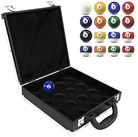 Ejoyous Pool Ball Carry Case, Pro Cup Pool Balls Case with Billiard Ball Holder Tray Snooker Ball Tray Storage case Pool Table Accessories holds 16 American Billiards