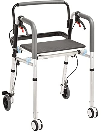 Mobilitätshilfe für Behinderte, zusammenklappbarer Rollator zum Aufstehen, 4 Räder mit Sitz und gepolsterten Armlehnen für Senioren und Erwachsene, Gehgestell (Größe: A) (A) ()