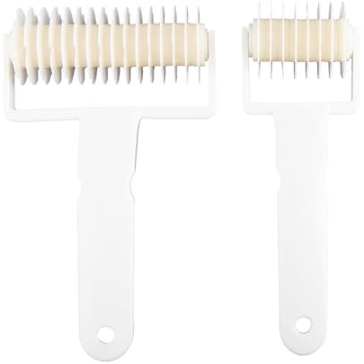 GroveEss 2PCS Plastic Pastry Lattice Roller Cutter,Bakery Cooking Roller,Kitchen DIY Craft Baking Tool for Pie Pizza Cake Bread Cookie Home Restaurant