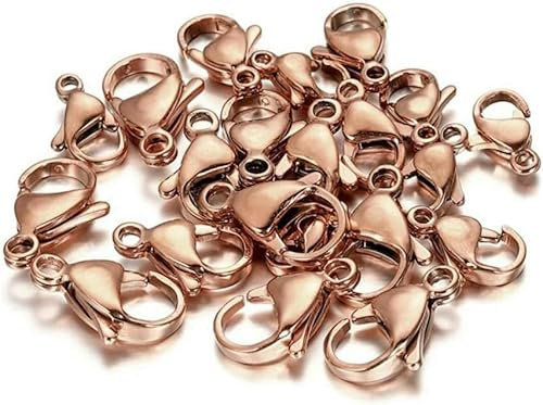 10–30 Stück Karabinerverschluss, Klauenverschlüsse, Schnalle, Kettenverbindungsschnalle für Armband, Halskette, Kette, DIY-Schmuckherstellung, Zubehör, Roségold, 30 Stück, 5 x 9 mm