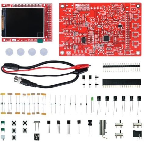 DSO138 Osciloscopio DIY Kit Osciloscopio Digital Handheld 1 msps Frecuencia de muestreo en tiempo real Pantalla TFT de 2,4 pulgadas