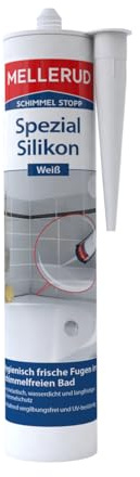 Mellerud Schimmel Stopp Spezial Silikon Weiß | 1 x 300 ml | Für Bad und Küche | Schimmelresistent und UV-beständig | Vergilbungsfreie, Langlebige Abdichtungen