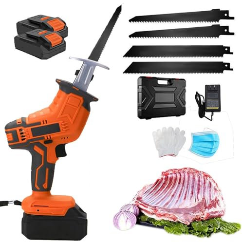 HmLotd Meat Bone Saw Machine, Electric Hand Saw Meat Cutter, Automatic Locking Chuck with Anti-Slip Handle for Quick Heat Dissipation for Bone Meat/Branches/Plastic