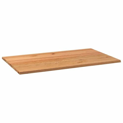 vidaXL Tischplatte Hellbraun 200x120x4 cm Massivholz Eiche Rechteckig, Esstischplatte, Schreibtischplatte, Bartischplatte, Esszimmertischplatte