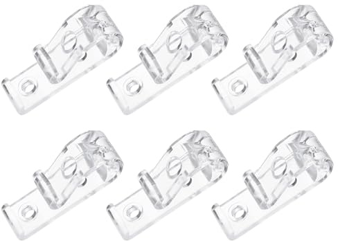 sourcing map 6Pcs 50x15mm Roller Shade Chain and Cord Hold Down, Curtain P Clip Fixation Hook, Bead Chain Tension Device for Roller Blinds, Roman Shades, Clear