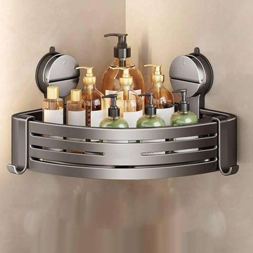 MUMQAQ Eck-Duschablage, Saugnapf-Duschregal, Ecke ohne Bohren, Badezimmer-Dusch-Organizer, Aufbewahrungsregal, selbstklebend, kein Bohren, rostfreier Edelstahl, Caddy für Badewanne und Dusche