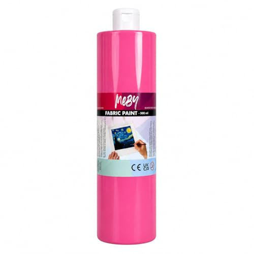 Stoffmalfarbe 500 ml – Textilfarbe für helle Stoffe, waschbeständig & bügel-fixierbar (Pink)