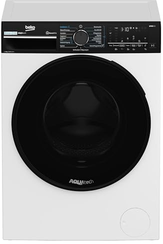 Beko B7WFU69418W freistehende Waschmaschine, Waschvollautomat, 9 kg, AquaTech, EnergySpin, 1400 U/min, Hygiene+ allergikergeeignet, Coldwash Wasser-& Zeitersparnis, Weiß