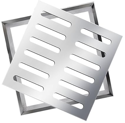 Abflussabdeckungen für den Außenbereich, Abflussgitter mit Rahmen,Quadratische kanalaufabdeckung,Dicke 2mm (250x250x20mm)