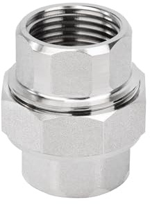 Vernickeltem Verschraubung, 1/2 IG x 1/2 IG Gewindefitting aus Vernickeltem Kupfer, Rohrverschraubung für Wasser, Luft, Sanitär, Industriell