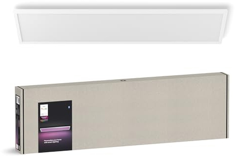 Philips Hue Surimu White & Color Ambiance Panel Deckenlampe 120x30cm, dimmbare Deckenleuchte für das Hue Lichtsystem mit 16 Mio. Farben, steuerbar via App, kompatibel mit Amazon Alexa (Echo, Echo Dot)