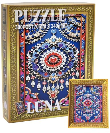 Kit Completo de Pintura de Diamantes para Adultos, Rompecabezas de 300 Piezas con Gemas y Marco Incluido, Cuadro de Diamantes DIY para Decoración de Hogar, Regalo Relajante (Luna)
