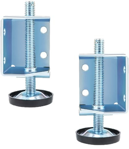 2PCS Corner Leveling Feet, Left/Right Adjustable Furniture Leg Leveler With Screws Baseboard Adjustable Brackets For Furniture, Table, Sofa, Cabinets, Workbench