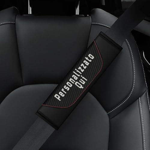 Copri Cintura di Sicurezza Universale per Auto – Imbottitura Morbida Personalizzabile – Copricintura Traspirante per Bambini e Adulti in Fibra di Carbonio