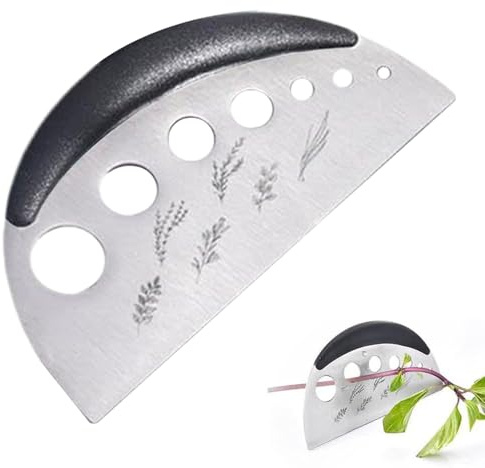 Decapante de rosas – 7 agujeros para cortar hojas de tallo de flores, cortador de tijeras de corte de acero inoxidable 2 en 1 para chef, hombres, mujeres, cena, col, verduras, cocina en casa, albahaca