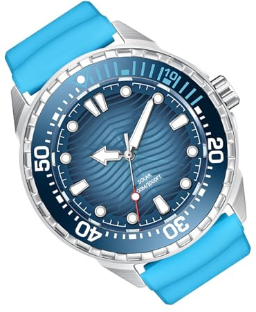 SENECESLI Watch de Plongée Sport Imperméable, 300 M / 1000 Pieds, éclairage Rapide, Quartz Montre à L'extérieur, décontracté, Affaires, Quotidiennement (Blue)