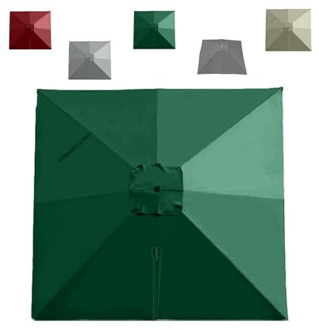 SMELEDFCFK 3×3 Quadrato Tessuto di Ricambio per Ombrellone Decentrato Telo di Ricambio per Ombrellone da Esterno 8-Stecche Copertura per Ombrellone da Giardino di Ricambio(Green)