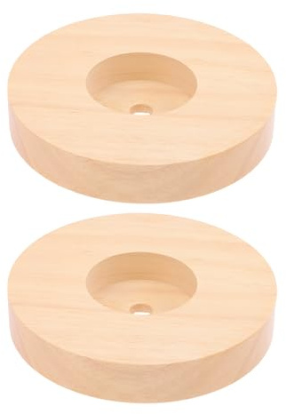 Artibetter 2stücke Runde Lampenfüße aus Massivem Holz Stabile Tischlampenbasis für DIY Nachtlicht Hochwertiger Holzsockel Fein Poliert Sicher und Langlebig als Lampenzubehör