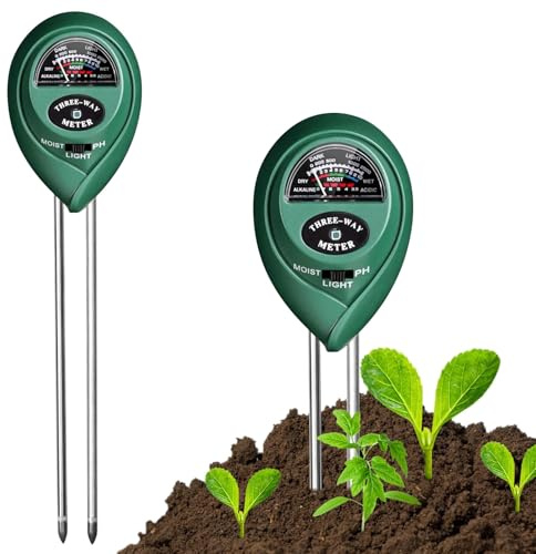 Bodentester,Boden-pH-Meter,3 in 1 Bodenmessgerät,pH Messgerät Erde,Boden Feuchtigkeitsmessgerät, für Bodenfeuchtigkeit/pH-Tester/Sonnenlicht/Licht,für Gartenarbeit,Landwirtschaft,Outdoor Pflanzen