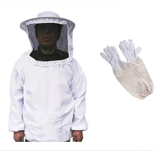 Biodlingskläder biodlingsskyddsjacka, huva morgonrock, slöja, utrustning, hatt, biodlardräkt, biodlarklänning (Thicken)