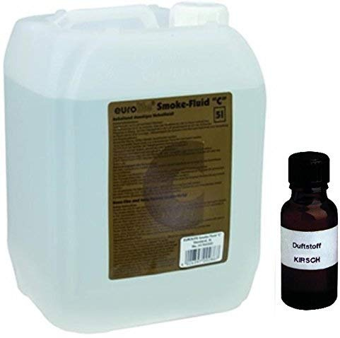 5 Liter Eurolite C (Standard) Nebelfluid + 30 ml Duftstoff Kirsch, Smoke-Fluid, Nebel-Fluid-Flüssigkeit für Nebelmaschine