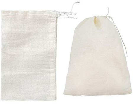 Gdeal 10Pcs Large Muslin Drawstring Bags 8x12Inch Reusable Coffee Tea Brew Bags Soup Gravy Broth Stew Bags Herb Sachet Bag